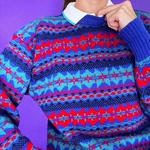 "Merry Whatever" Vintage 80s Fair Aisle Sweater